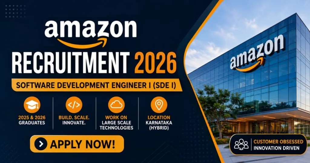 Amazon Recruitment 2026 for Freshers: Software Development Engineer I (SDE I) | Apply Online