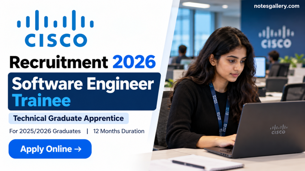 Cisco Software Engineer Trainee 2026: Technical Graduate Apprentice Job for Fresh Graduates