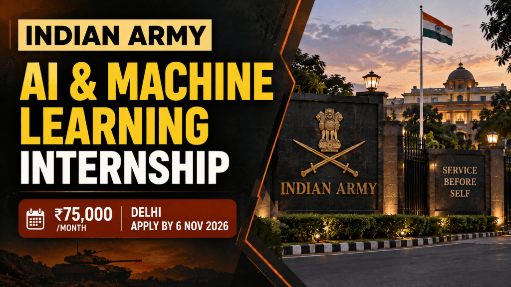 Indian Army Artificial Intelligence & Machine Learning Internship: Stipend & Apply Details
