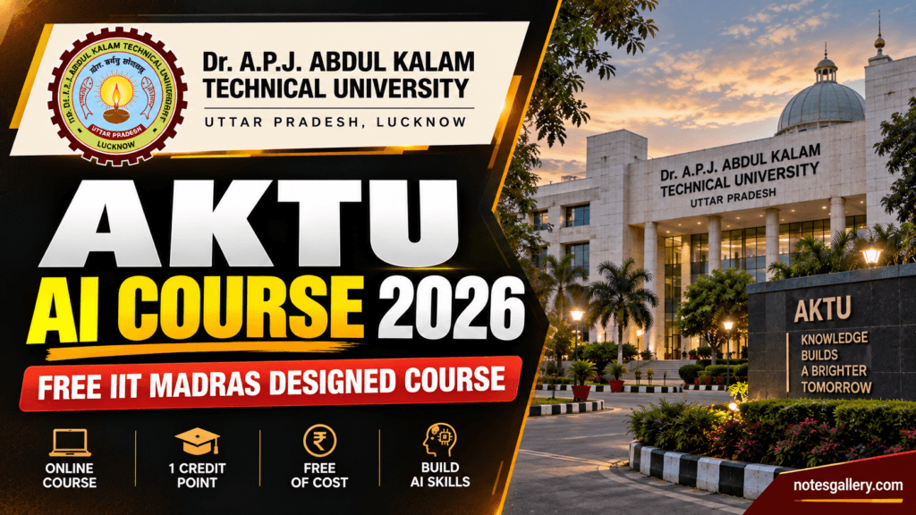 AKTU AI Course 2026: IIT Madras Designed Free AI & Machine Learning Course, Registration Link