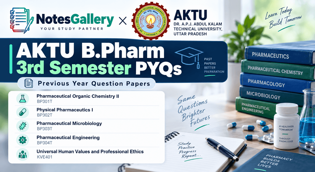 AKTU B.Pharm 3rd Semester PYQs