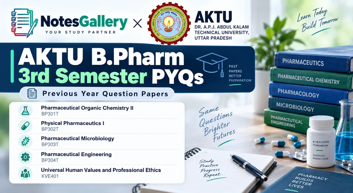 AKTU B.Pharm 3rd Semester PYQs