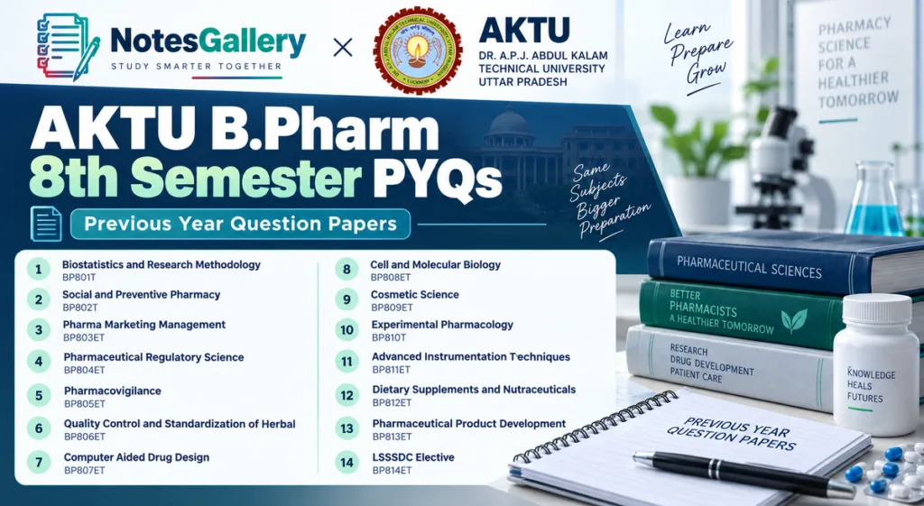 AKTU B.Pharm 8th Semester PYQs