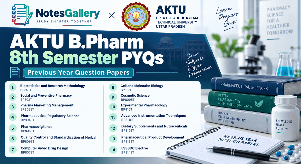AKTU B.Pharm 8th Semester PYQs 4 AKTU B.Pharm 8th Semester PYQs