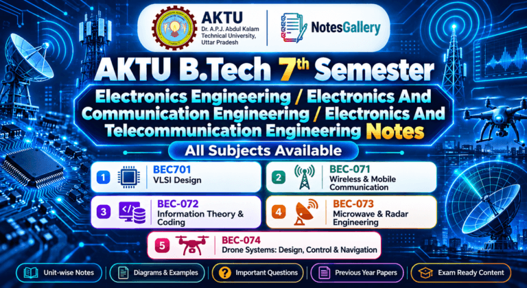 AKTU B.Tech 7th Semester ECE Notes | All Subjects