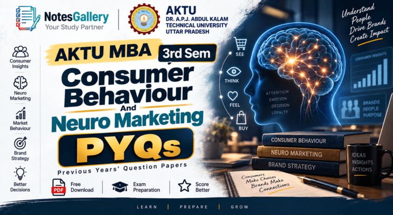 AKTU MBA 3rd Sem Consumer Behaviour And Neuro Marketing PYQs