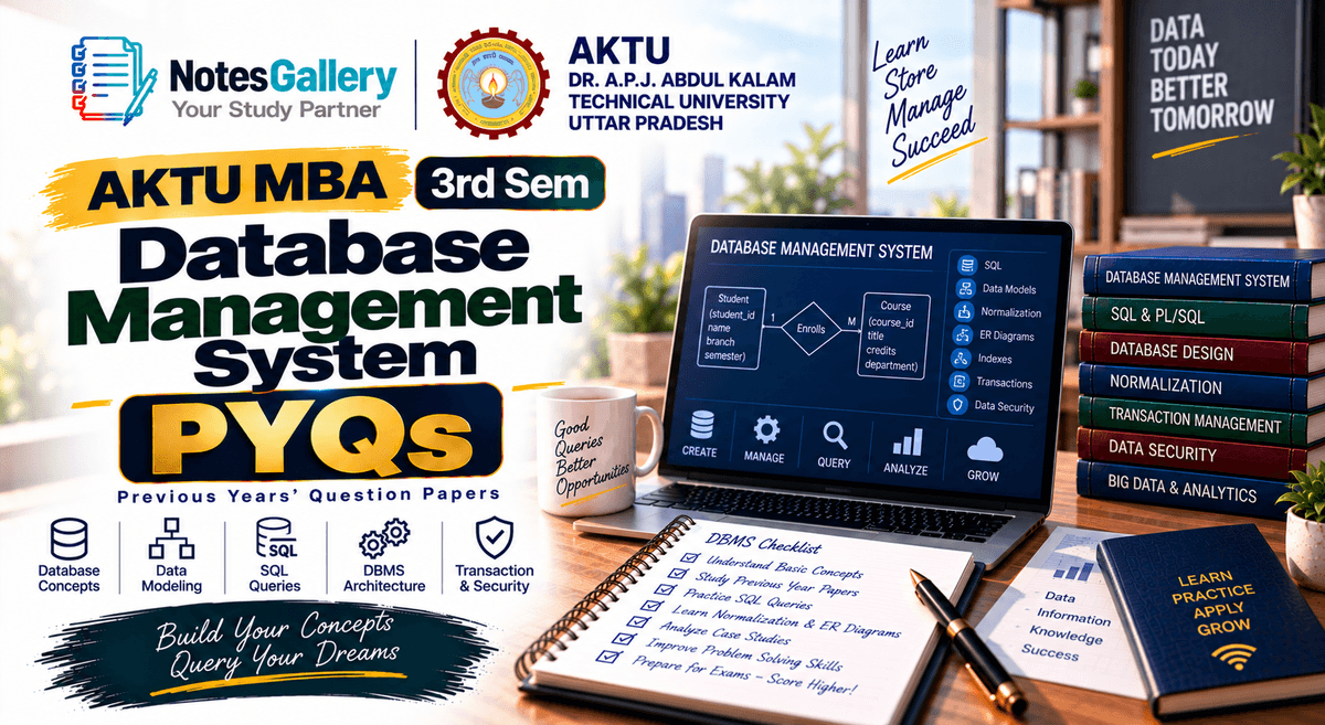 AKTU MBA 3rd Sem Database Management System PYQs 1 Database Management System