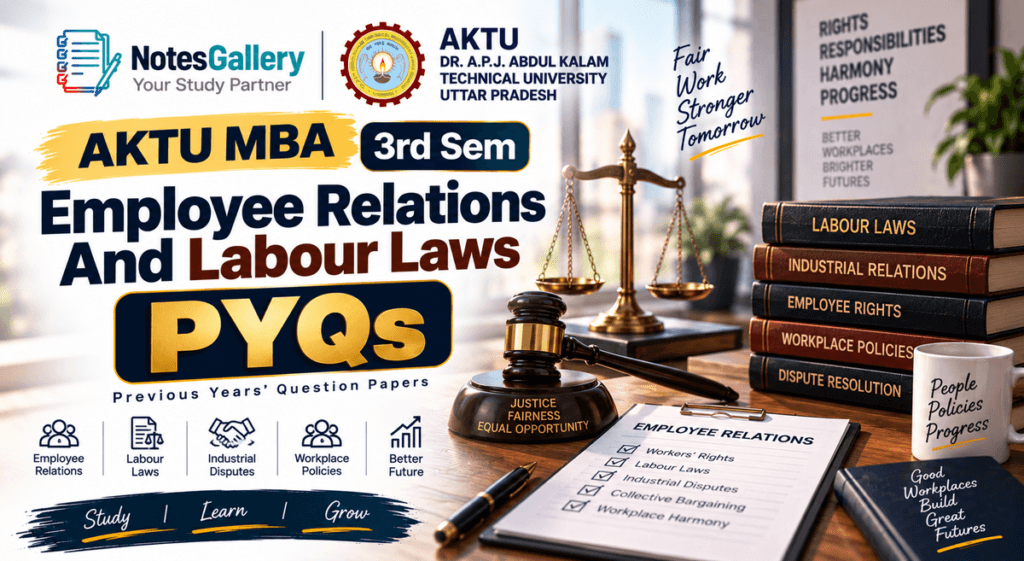 AKTU MBA 3rd Sem Employee Relations And Labour Laws PYQs