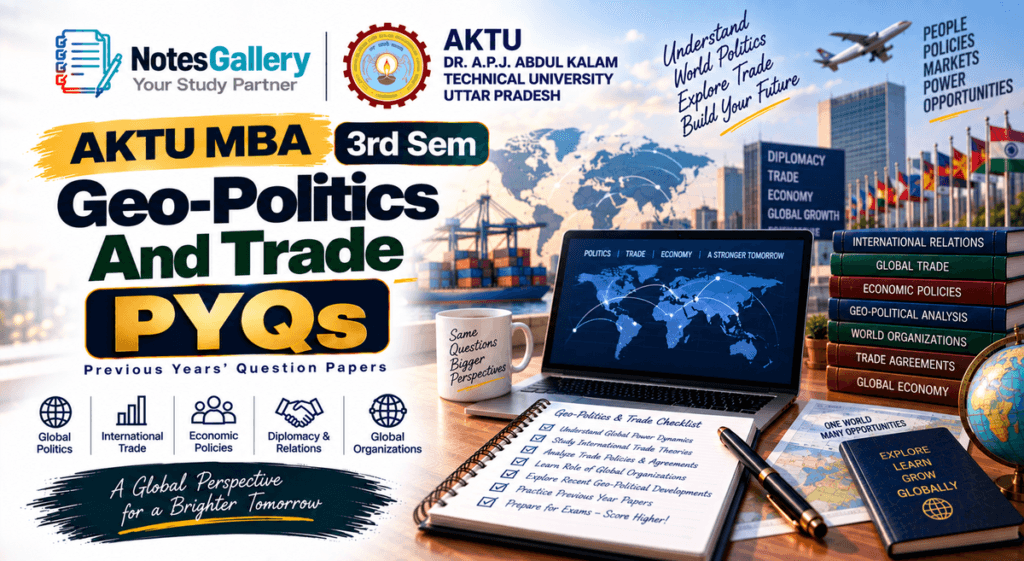 AKTU MBA 3rd Sem Geo-Politics And Trade PYQs