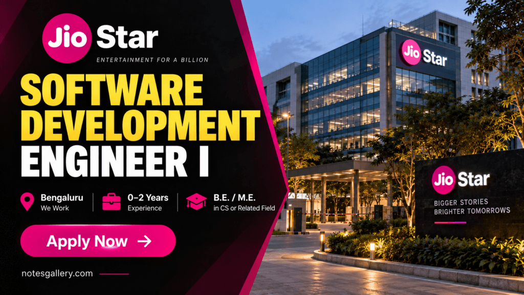 JioStar Software Development Engineer I: Frontend Job, Eligibility, Skills and Application