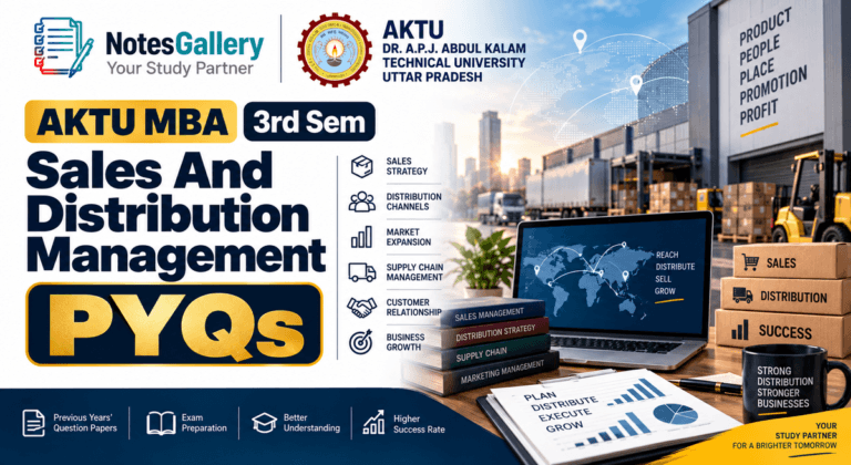 AKTU MBA 3rd Sem Sales And Distribution Management PYQs