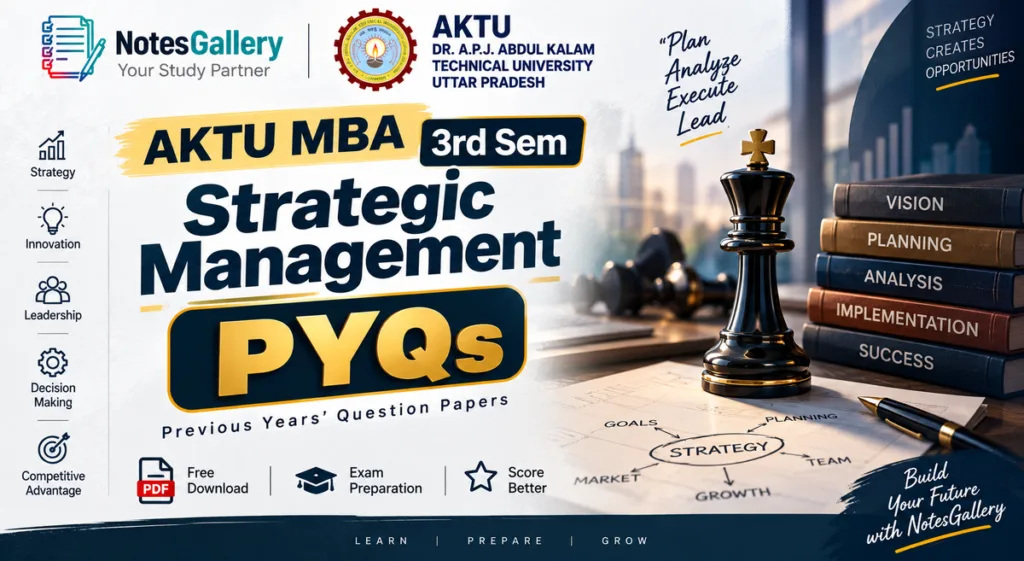AKTU MBA 3rd Sem Strategic Management PYQs