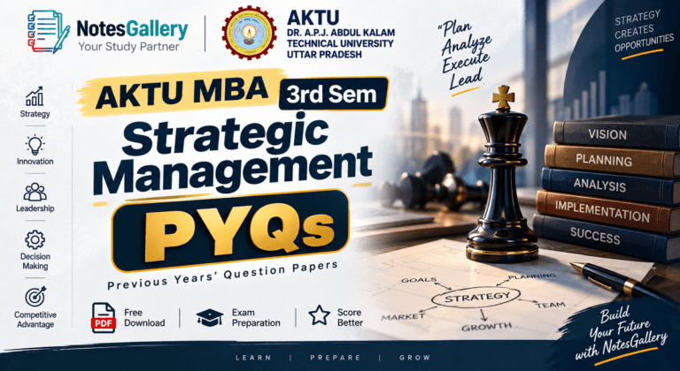 AKTU MBA 3rd Sem Strategic Management PYQs