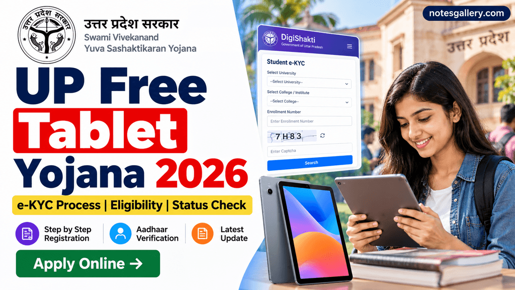 UP Free Tablet Yojana 2026: e-KYC Process, Eligibility, Status Check and Latest Update