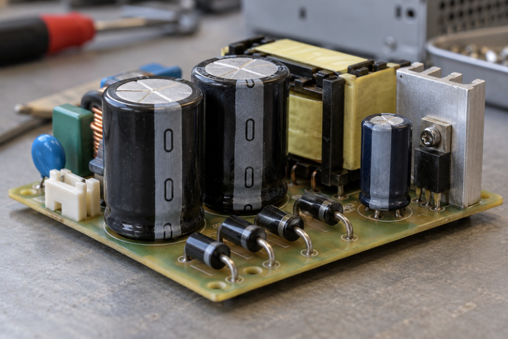 Reservoir capacitor in a supply