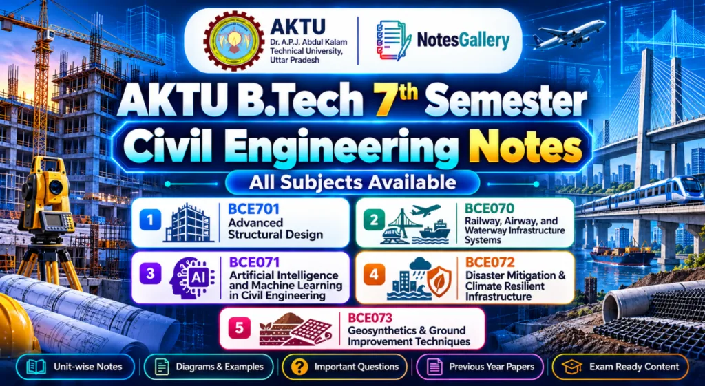 AKTU B.Tech 7th Semester Civil Engineering Notes