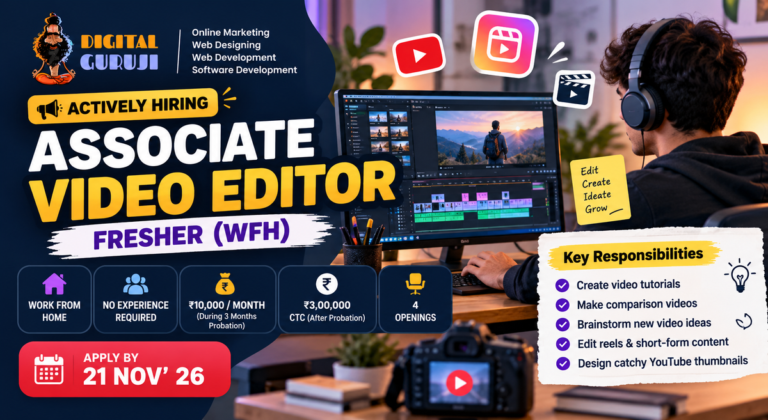 Digital Guruji Associate Video Editor Job