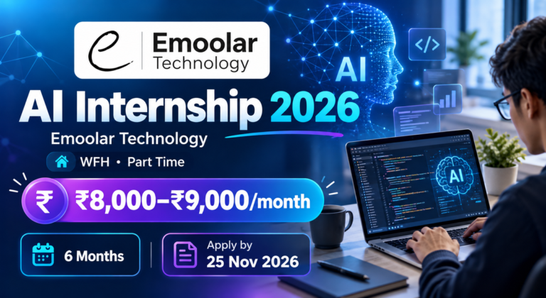 Emoolar Technology AI Internship 2026: WFH Part-Time Role