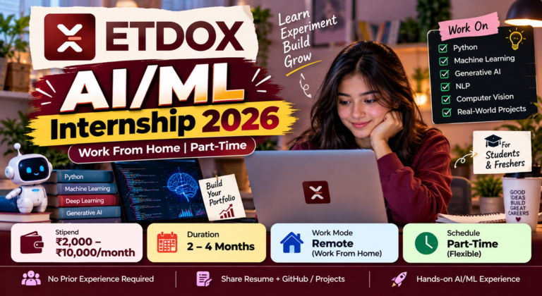 ETDOX AI/ML Internship: Remote Part-Time Role for Students