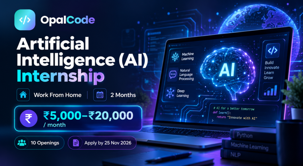 OpalCode AI Internship 2026: WFH Role for Students & Freshers
