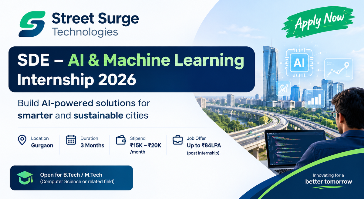 Street Surge Technologies SDE AI and Machine Learning Internship 2026
